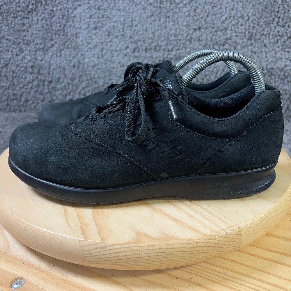 SAS Shoes Free Time Oxford Womens Sz 9 Black Leather Comfort Sneaker Made in USA